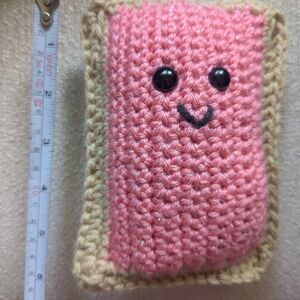 Handmade Pink Crochet Strawberry pop Tart Plushie